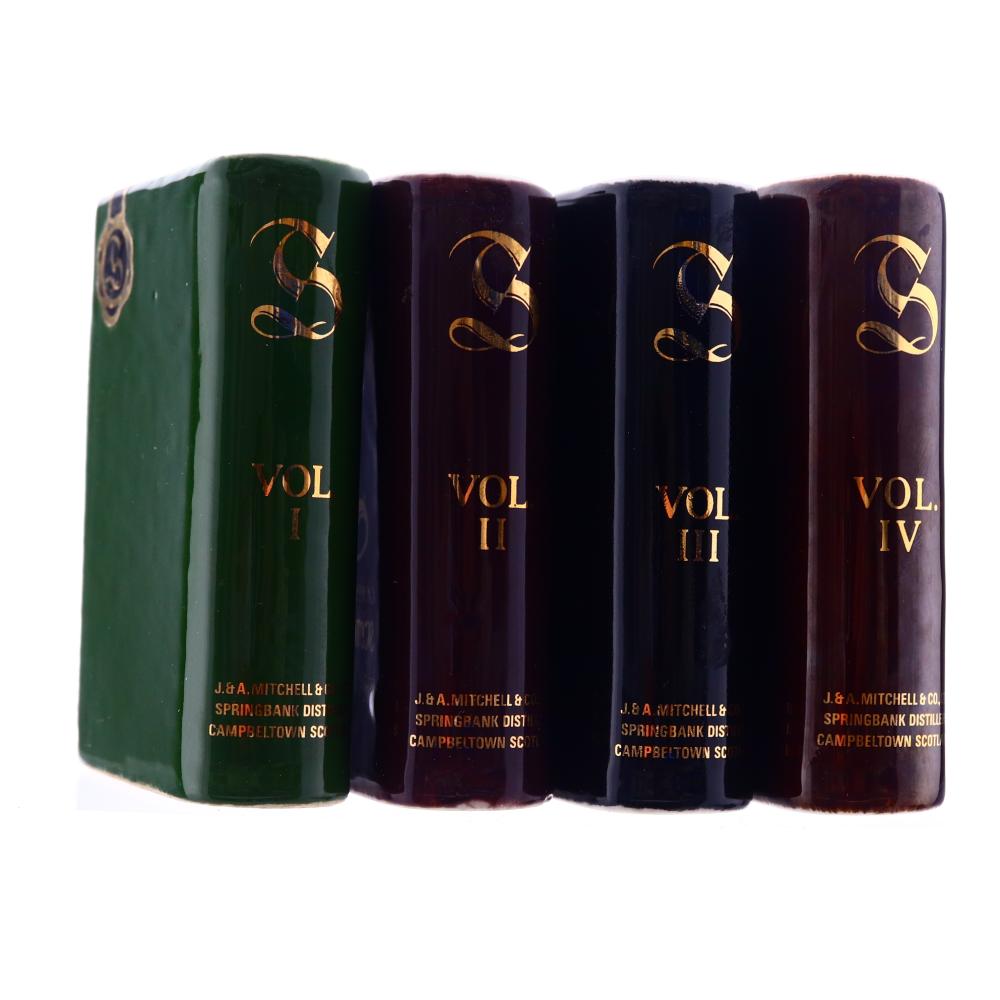 Springbank Ceramic Book Decanters 4 x Miniature