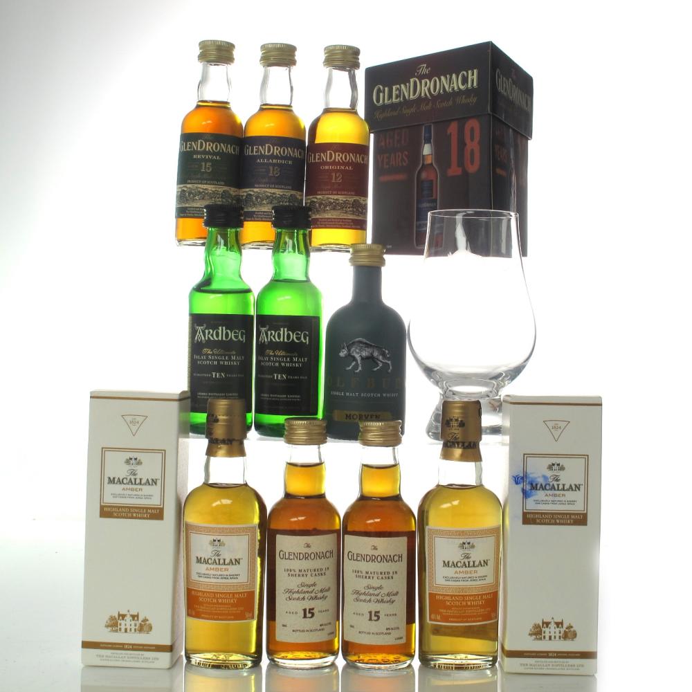 Single Malt Miniature Selection 10 x 5cl / with Wolfburn Glencairn Glass