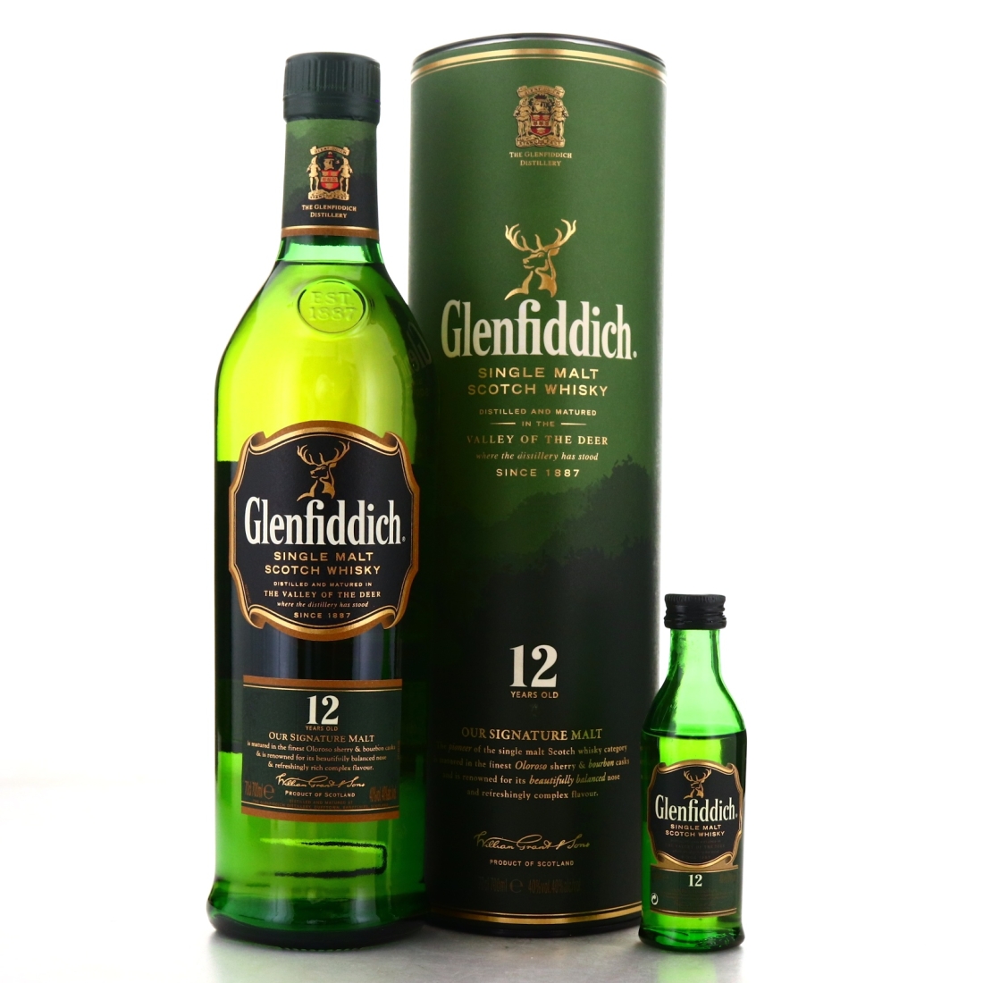 Glenfiddich 12 Year Old pre-2014 with Miniature