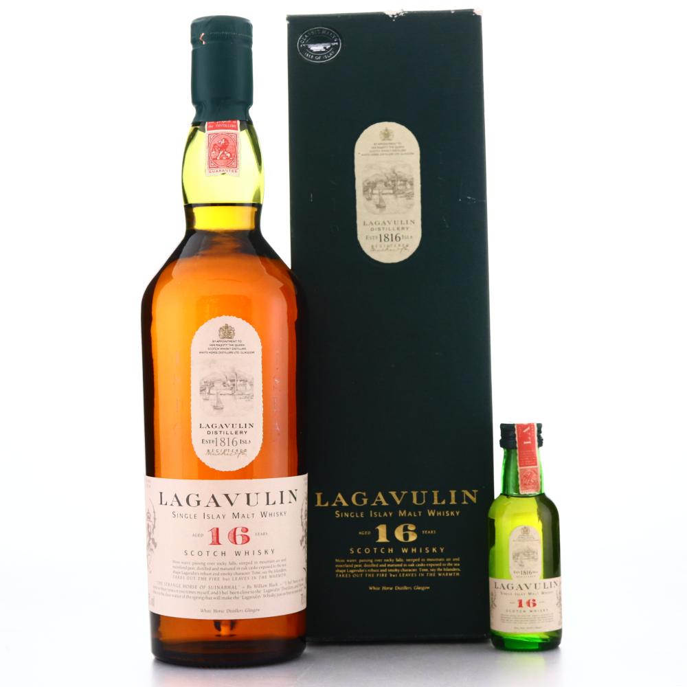 Lagavulin 16 Year Old White Horse Bottling with Miniature