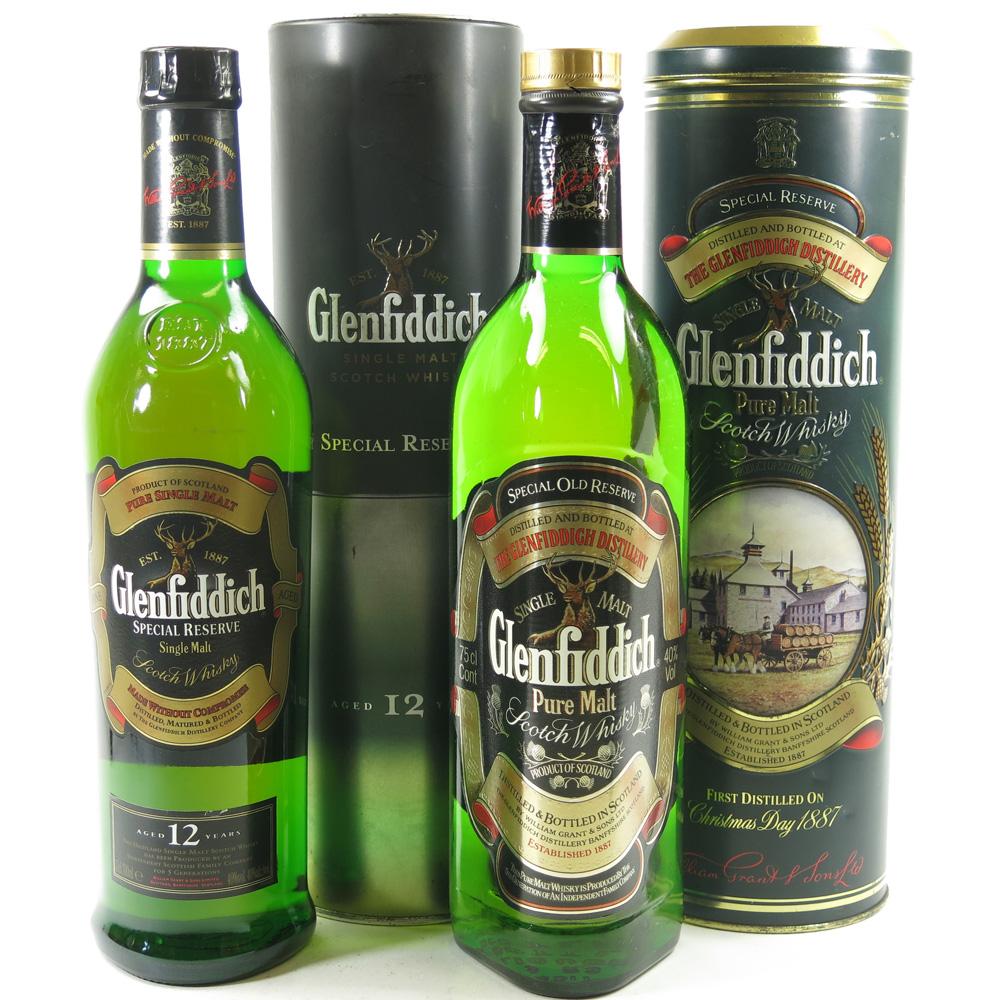 Glenfiddich 12 Year Old 70cl and Pure Malt 75cl
