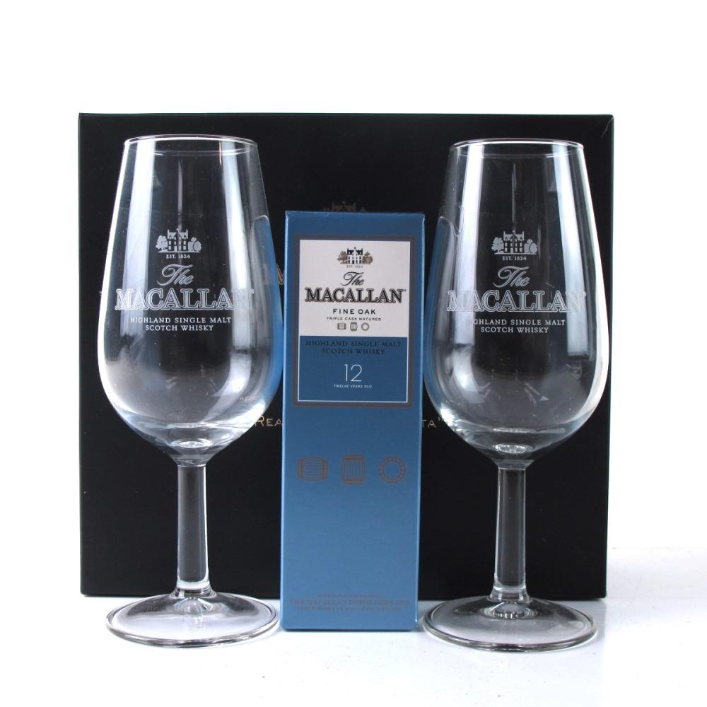 Macallan 12 Year Old Fine Oak Miniature Gift Pack / Including Two Branded Glasses