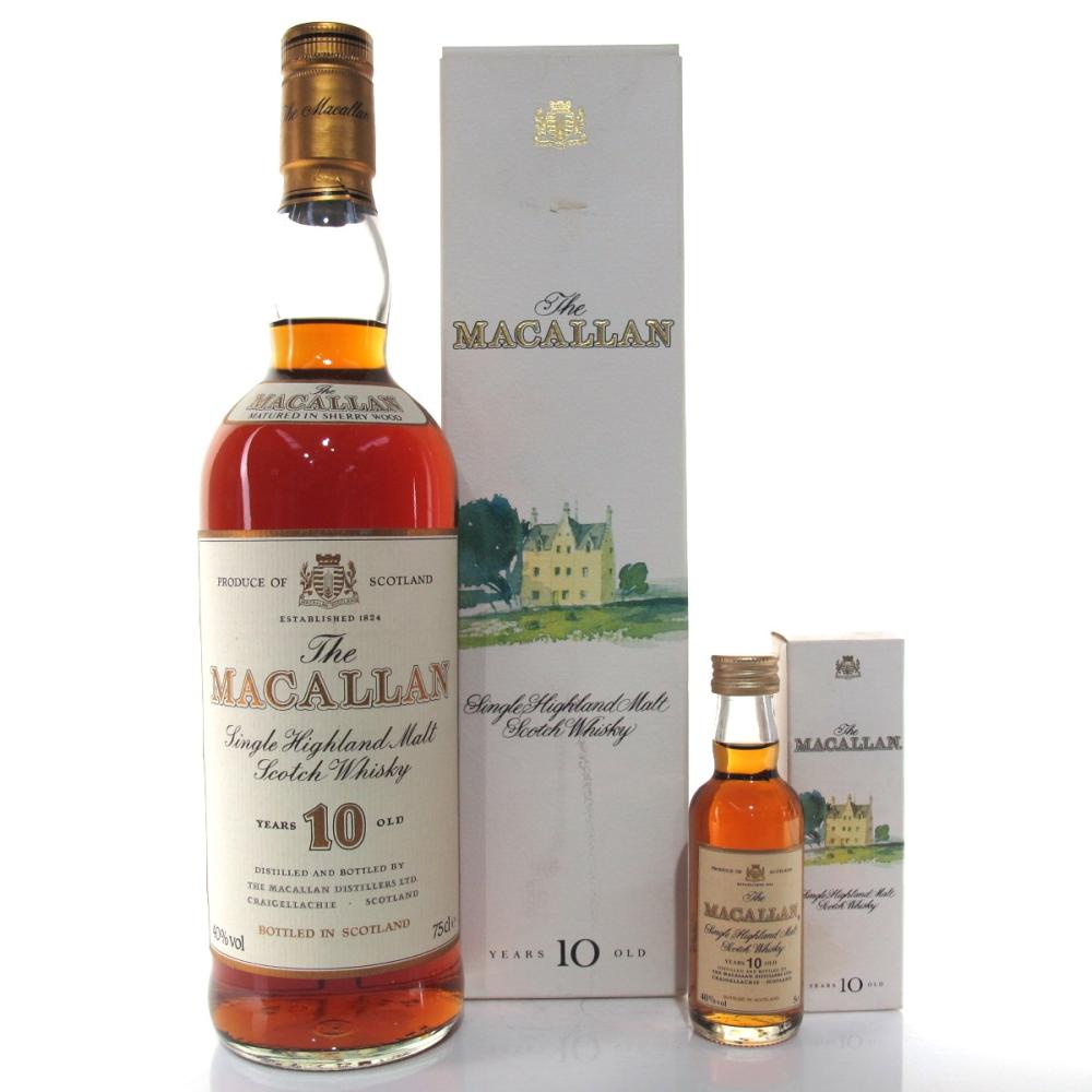 Macallan 10 Year Old 1980s / Including Miniature