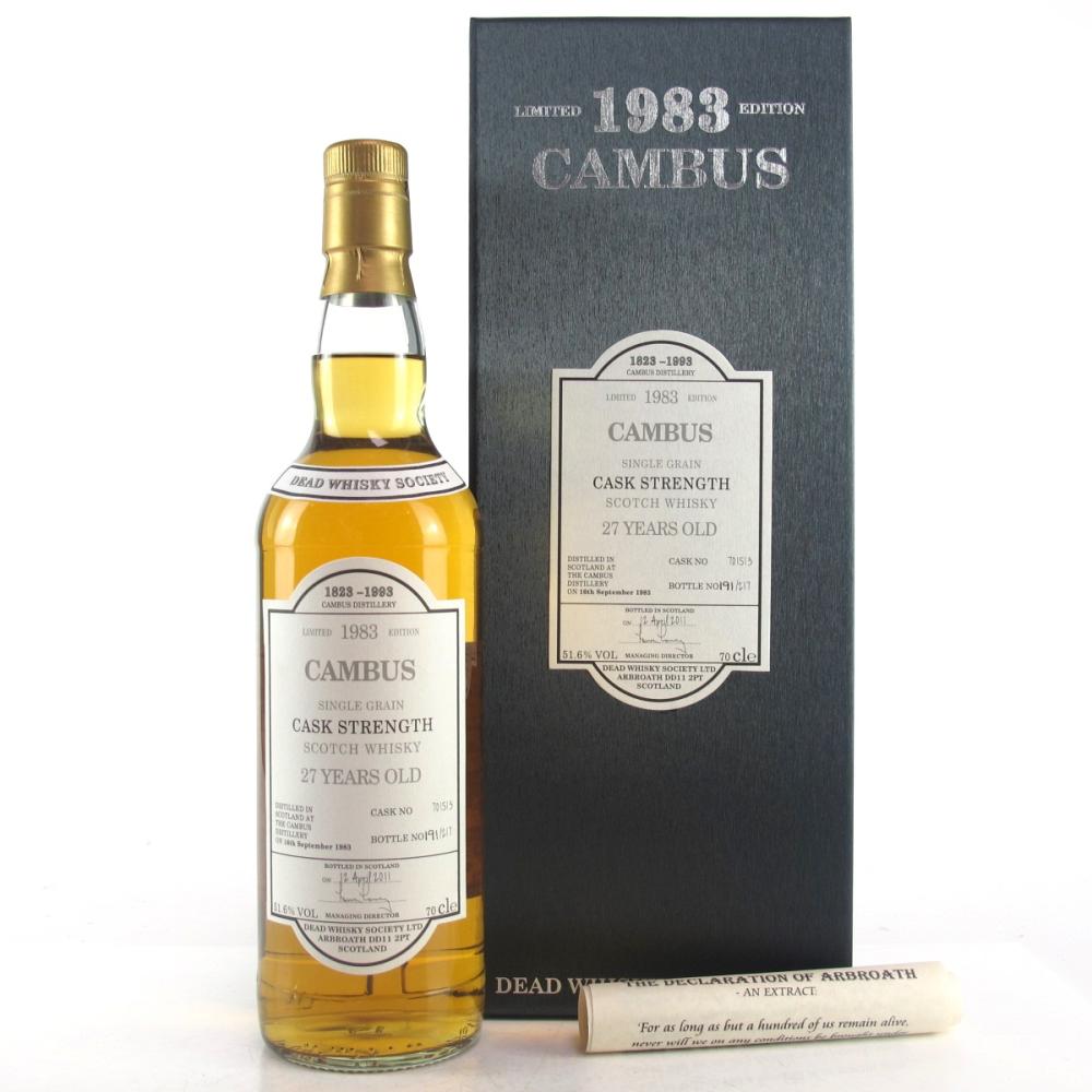 Cambus 1988 Dead Whisky Society 27 Year Old