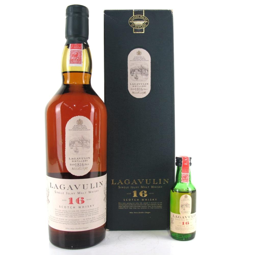 Lagavulin 16 Year Old White Horse Bottling / includes Miniature 5cl