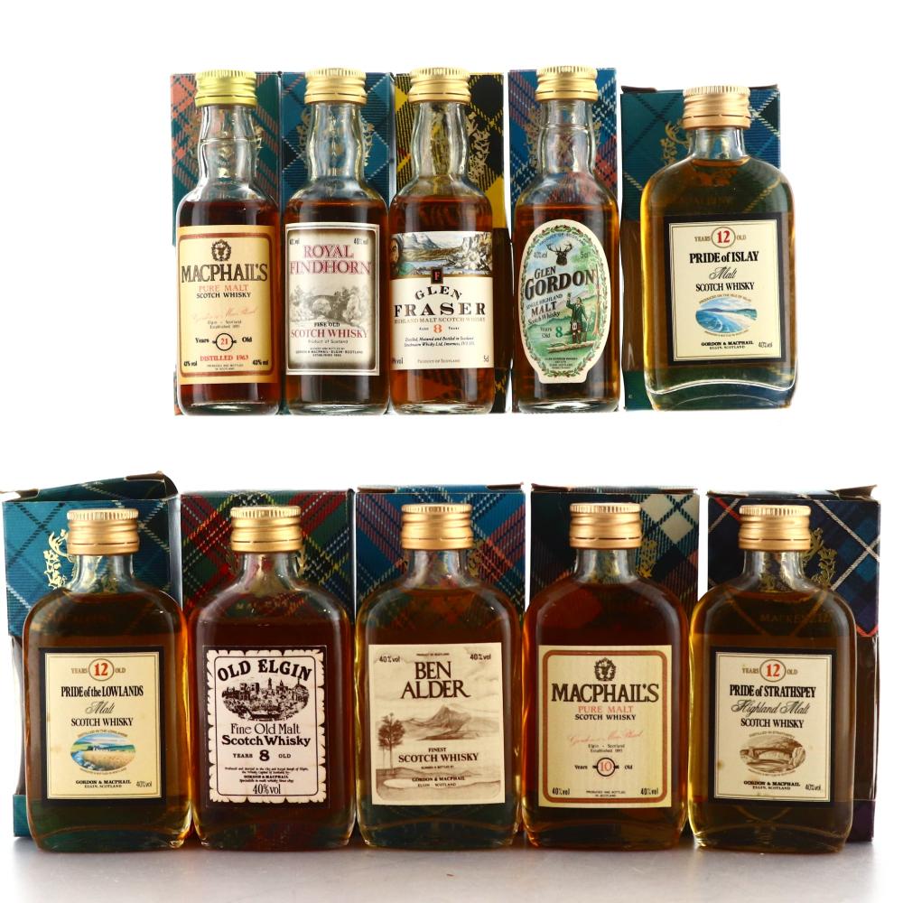 Gordon and MacPhail Miniatures x 10 / includes MacPhail's 1963