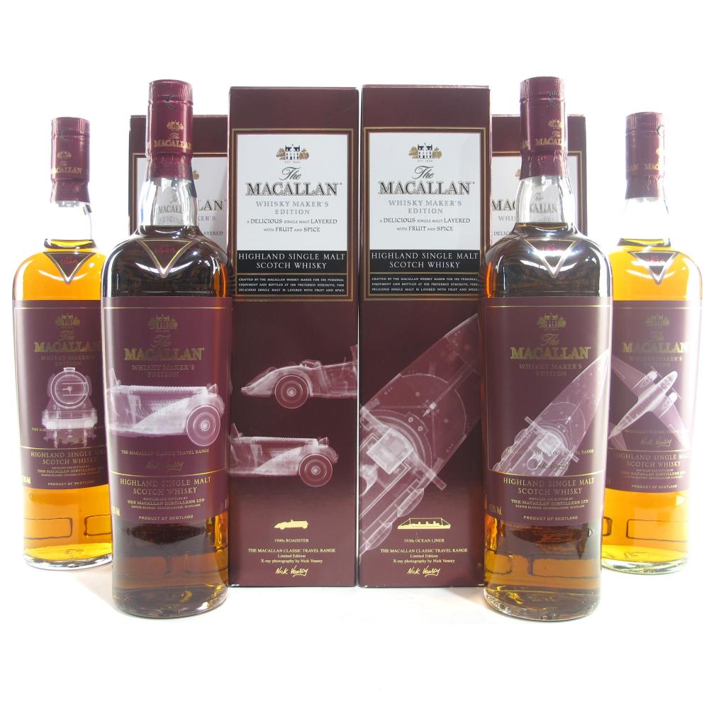 Macallan Whisky Makers Edition - Classic Travel Range Nick Veasey Collection 4 x 70cl