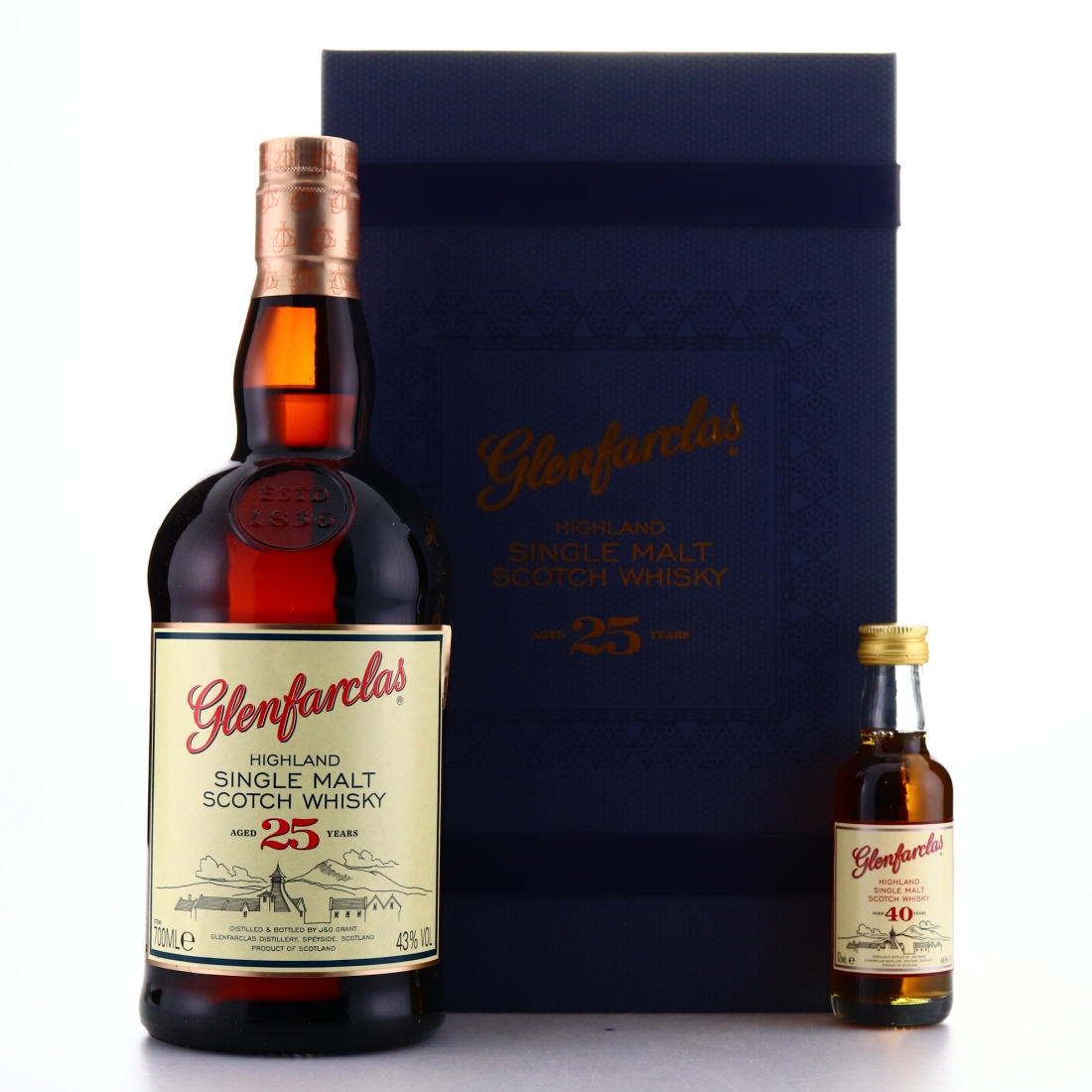 Glenfarclas 25 Year Old Gift Pack / with 40 Year Old Miniature 5cl