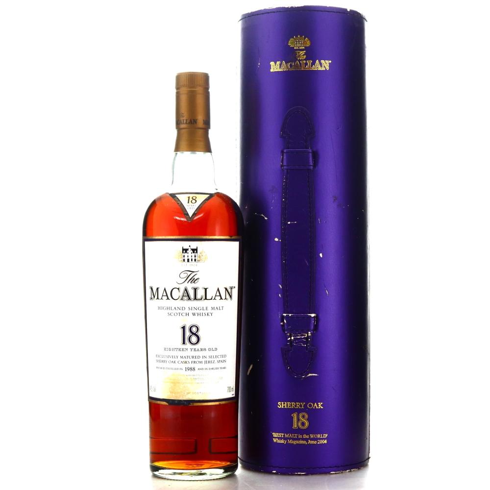 Macallan 1989 18 Year Old / Tube Case