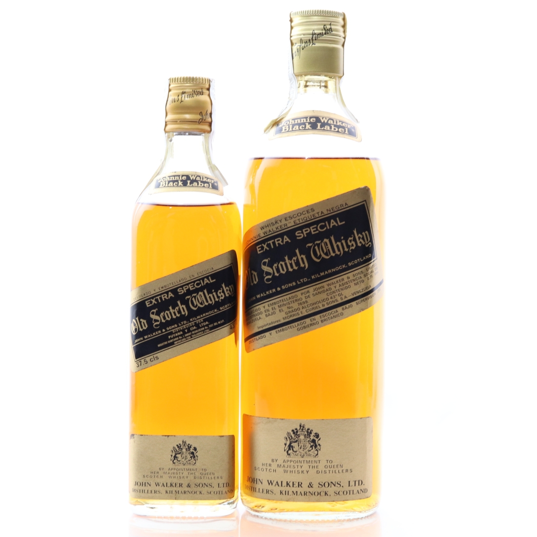 Johnnie Walker Black Label 12 Year Old circa 1970s 75cl & 37.5cl / South American Import
