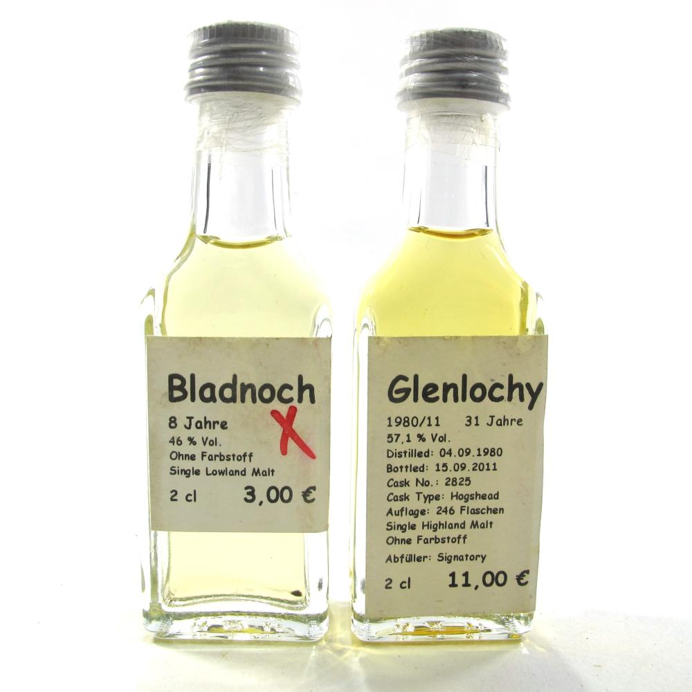 Glenlochy 31 Year Old and Bladnoch 8 Year Old Sample Miniatures 2 x 2cl