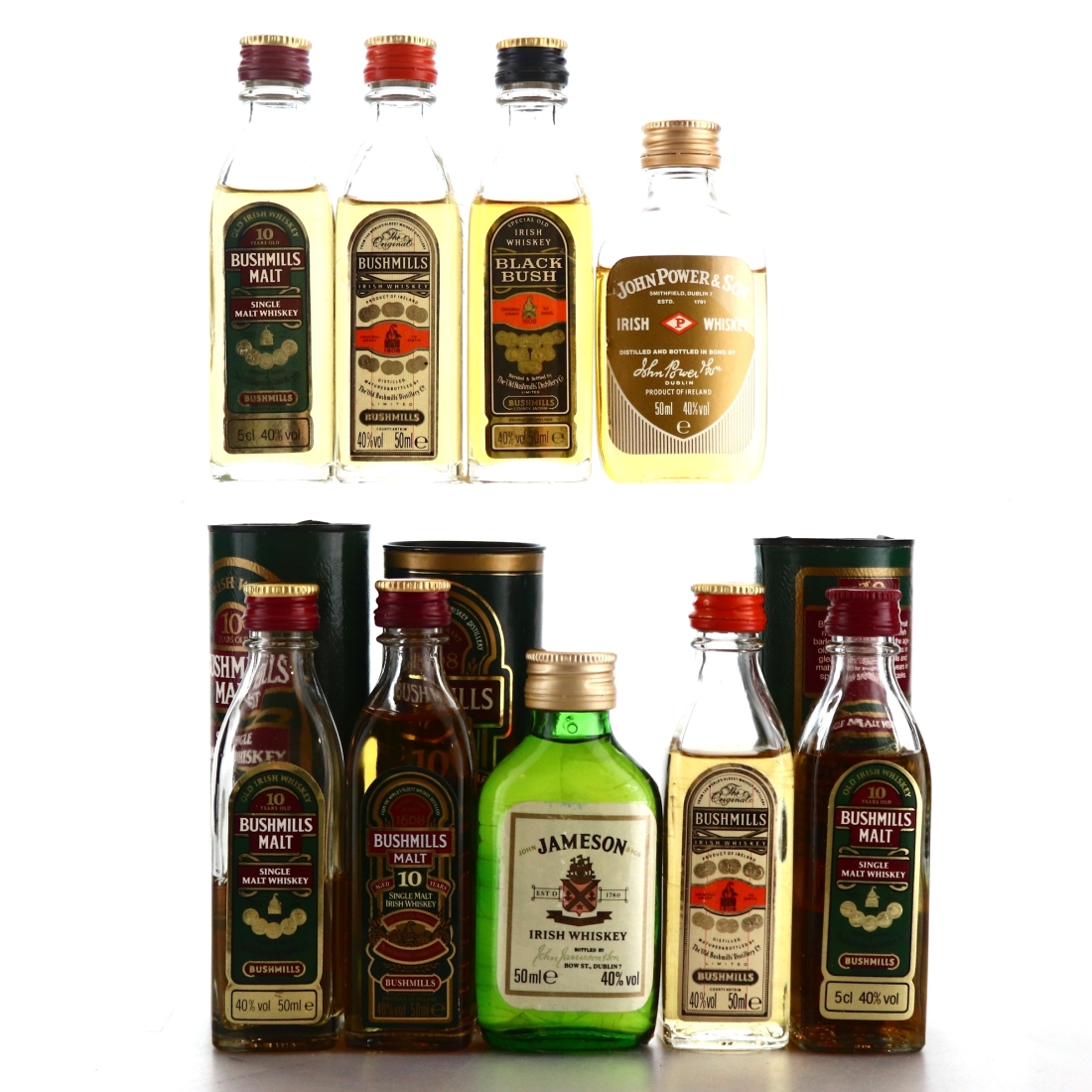 Irish Whisky Whiskey Miniatures x 9