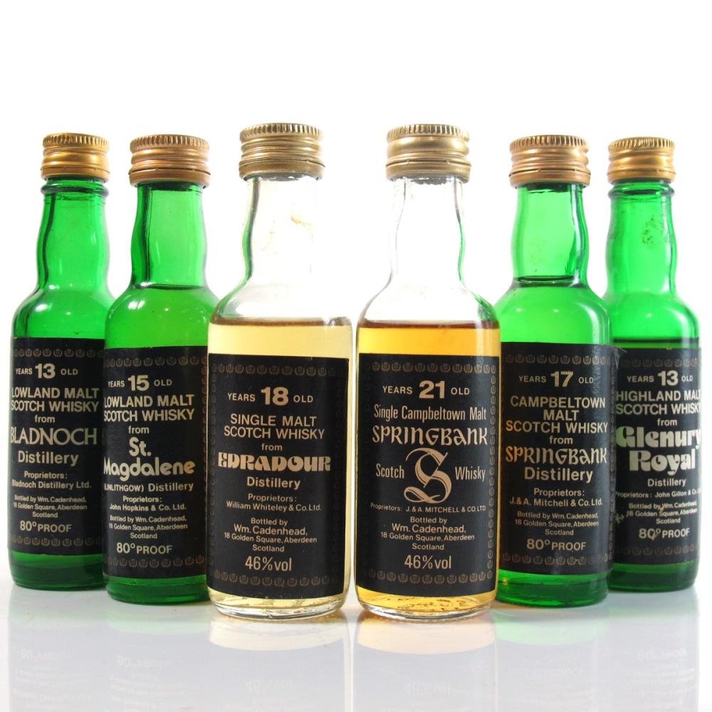 Cadenhead's Miniature Selection x 6 / Including St. Magdalene 15 Year Old