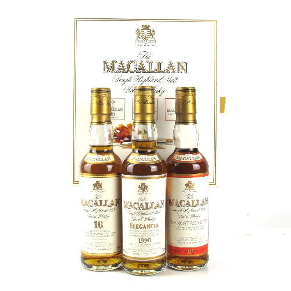 Macallan Gift Set 3 x 33.3cl / includes 10 Year Old Cask Strength