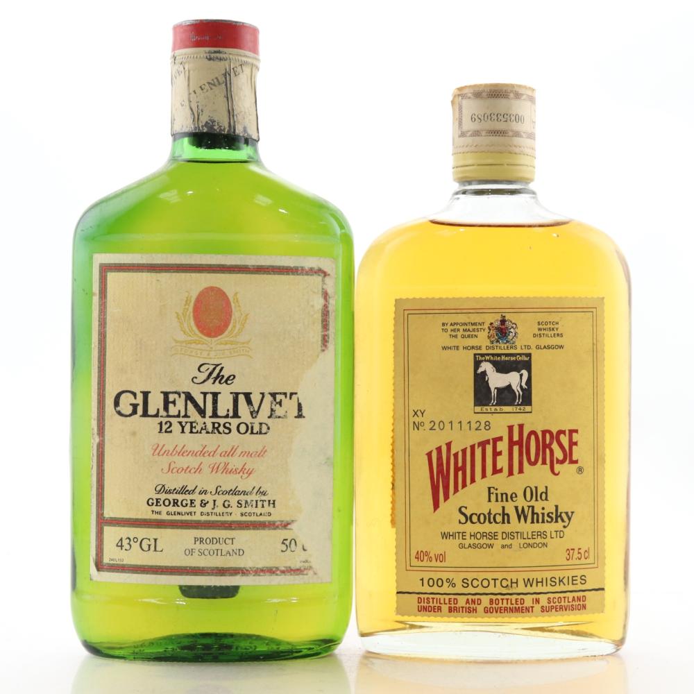 Glenlivet 12 Year Old 50cl 1980s / with White Horse 37.5cl