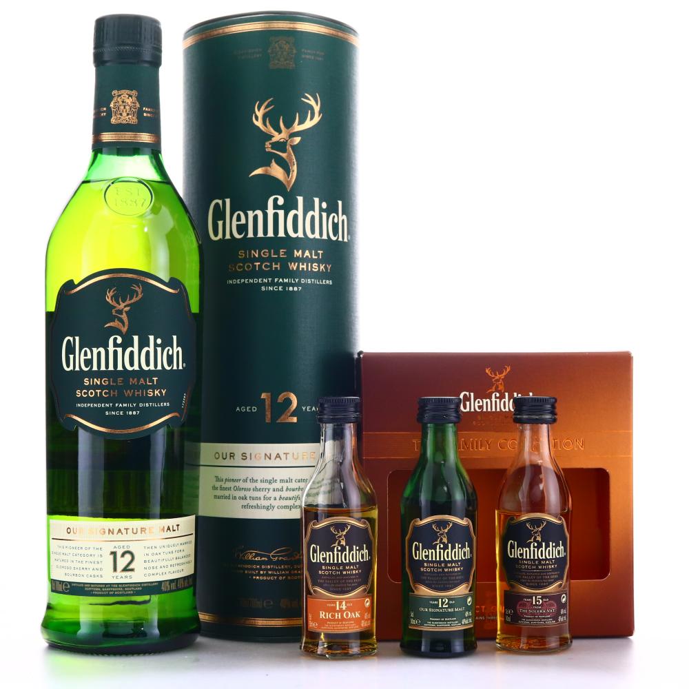 Glenfiddich 12 Year Old Special Reserve / with Family Collection Miniature Set