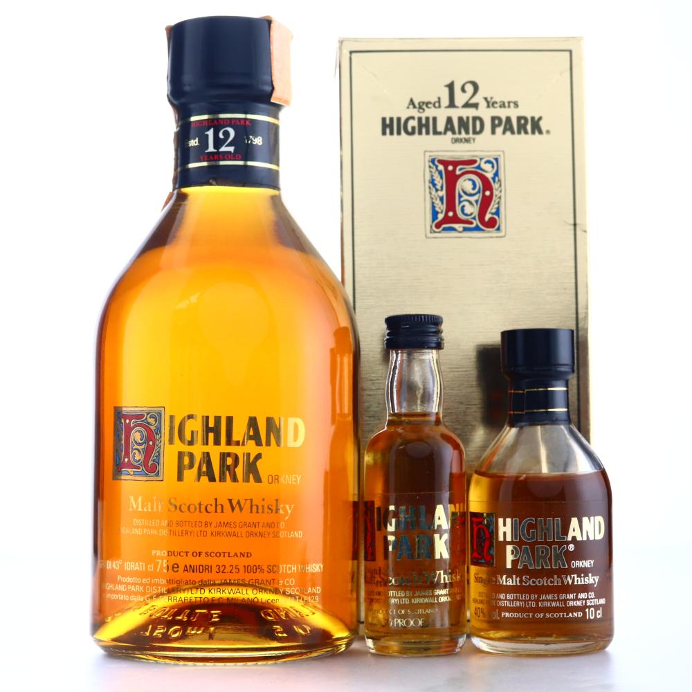 Highland Park 12 Year Old 75cl, 10cl & 5cl 1980s