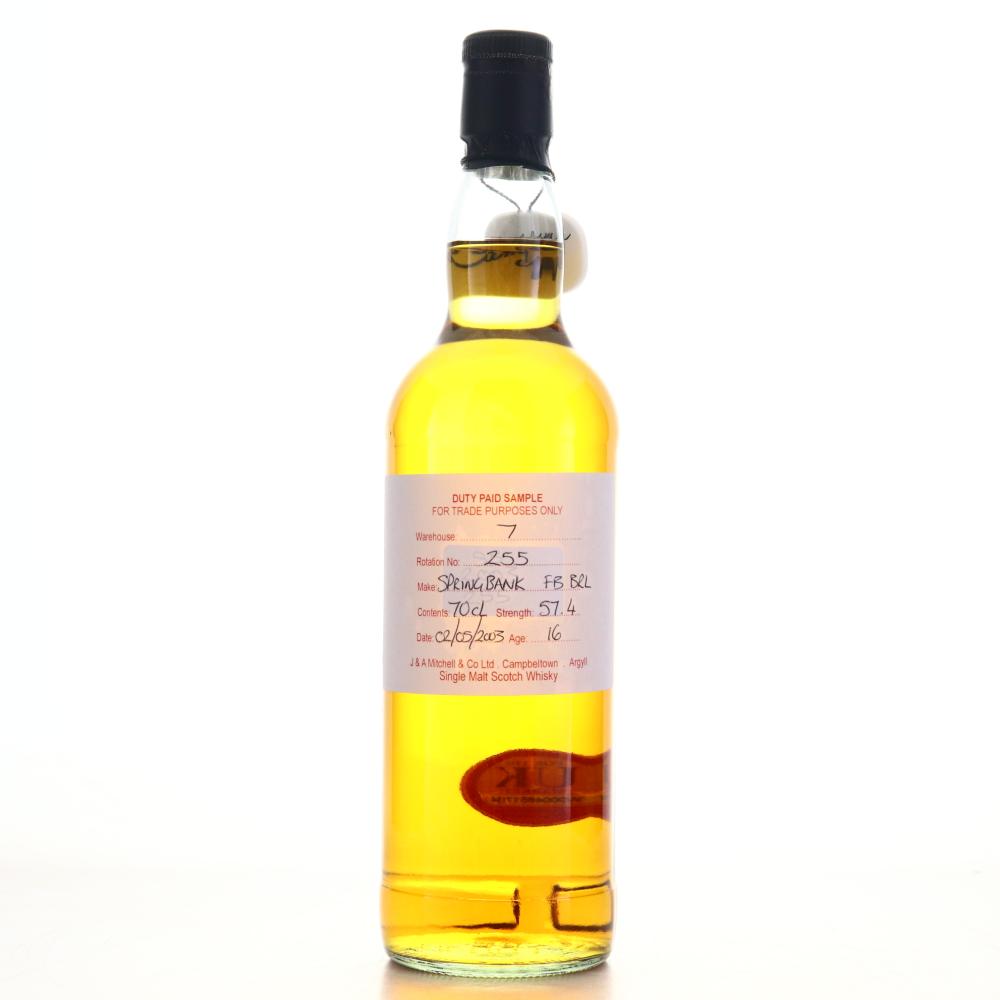 Springbank 2003 Duty Paid Sample 16 Year Old / Fresh Bourbon Barrel