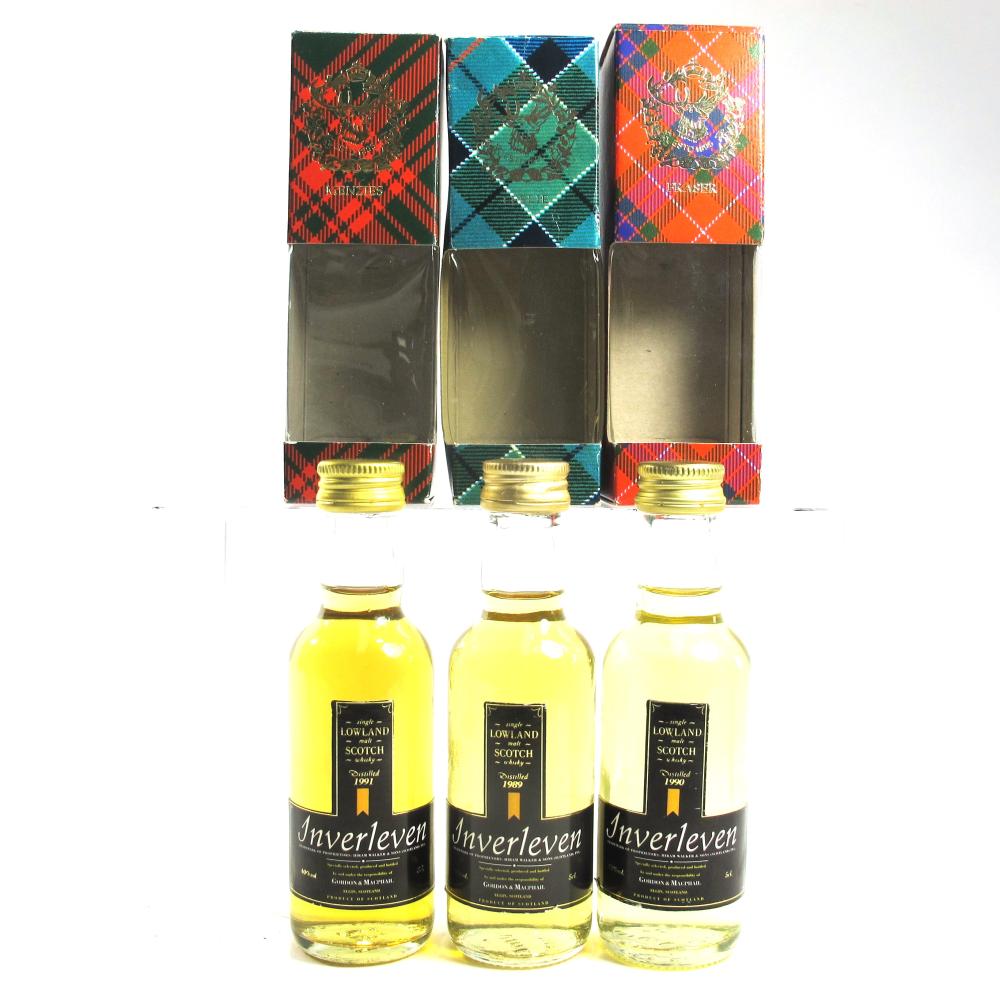 Inverleven 1989, 1990 & 1991 Gordon and MacPhail Miniatures 3 x 5cl