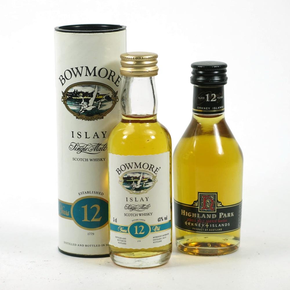 Highland Park 12 Year Old and Bowmore 12 Year Old 2 x 5cl