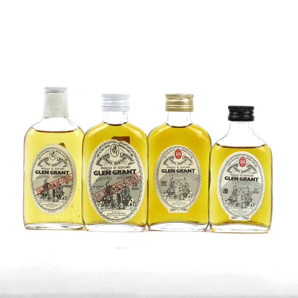 Glen Grant 10 Year Old Miniature Selection 1970s x 4 / Including 100 Proof