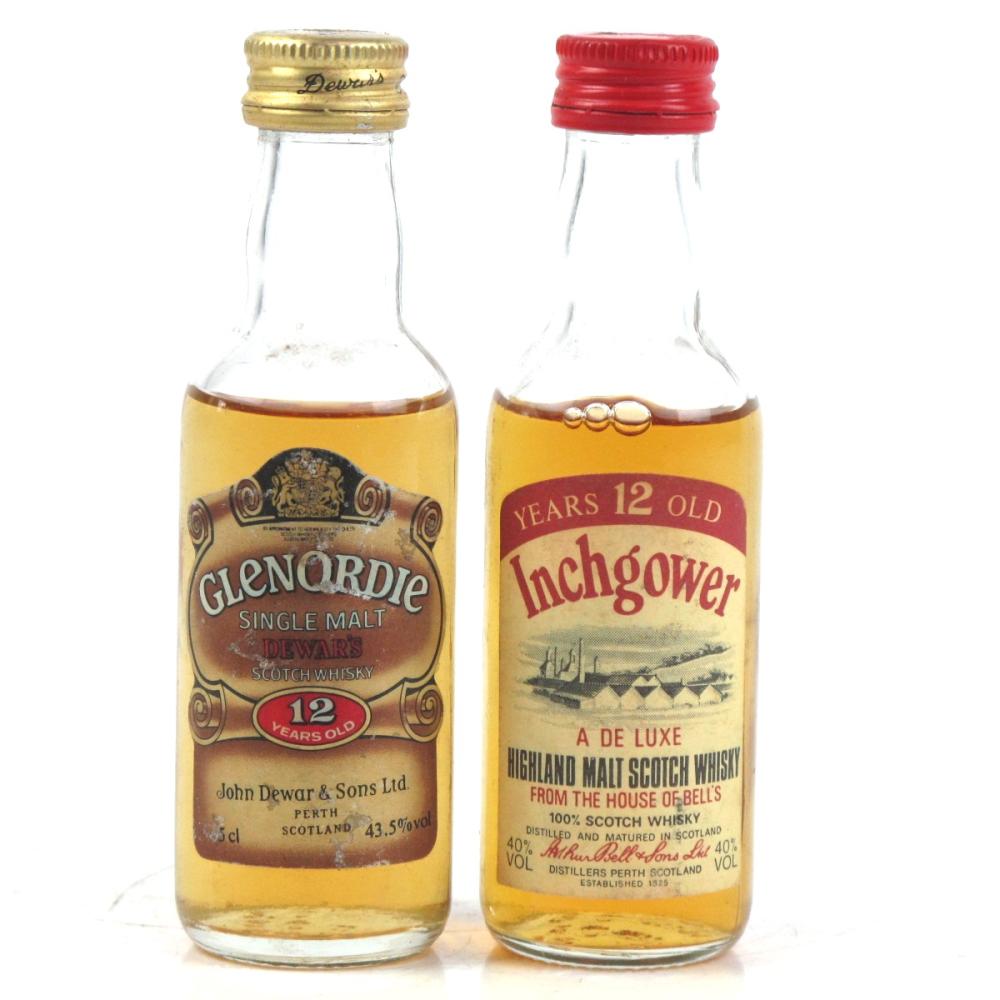 Inchgower and Glenordie 12 Year Old Miniatures 1980s 2 x 5cl