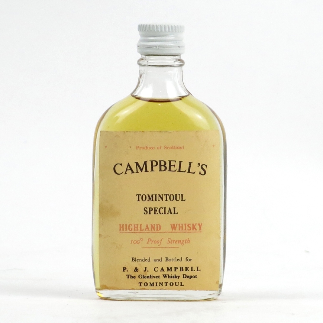 Tomintoul Special 'P & J Campbell' Special 100 Proof Miniature