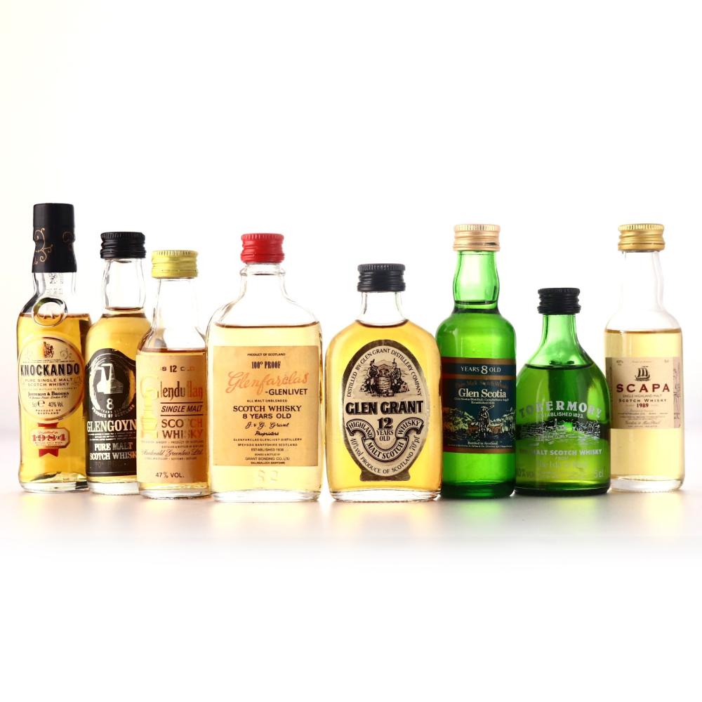 Single Malt Miniatures x 8 / Includes Glenfarclas 100 Proof