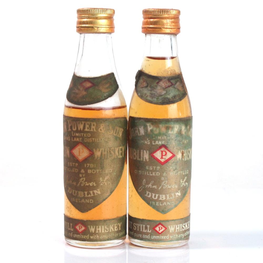 John Power & Son Gold Label Miniatures 1960s 2 x 10cl