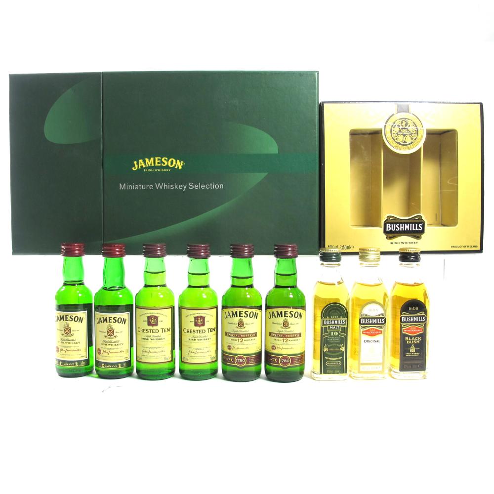 Bushmills & Jameson Miniature Packs 9 x 5cl