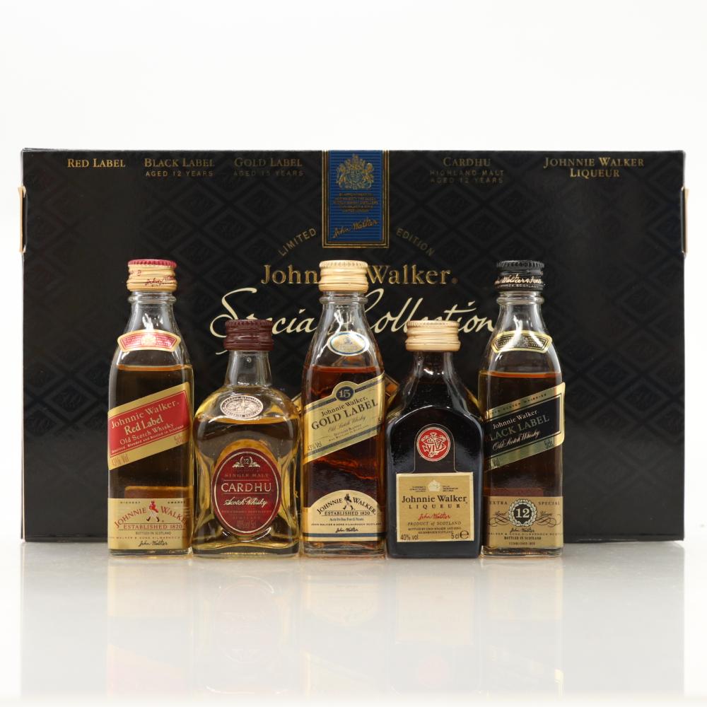Johnnie Walker Special Collection Miniatures 5 x 5cl / includes Johnnie Walker Liqueur
