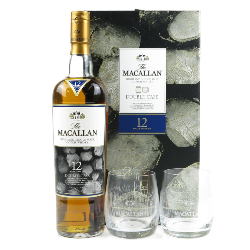 Macallan 12 Year Old Double Cask Gift Pack / Including Two Glasses