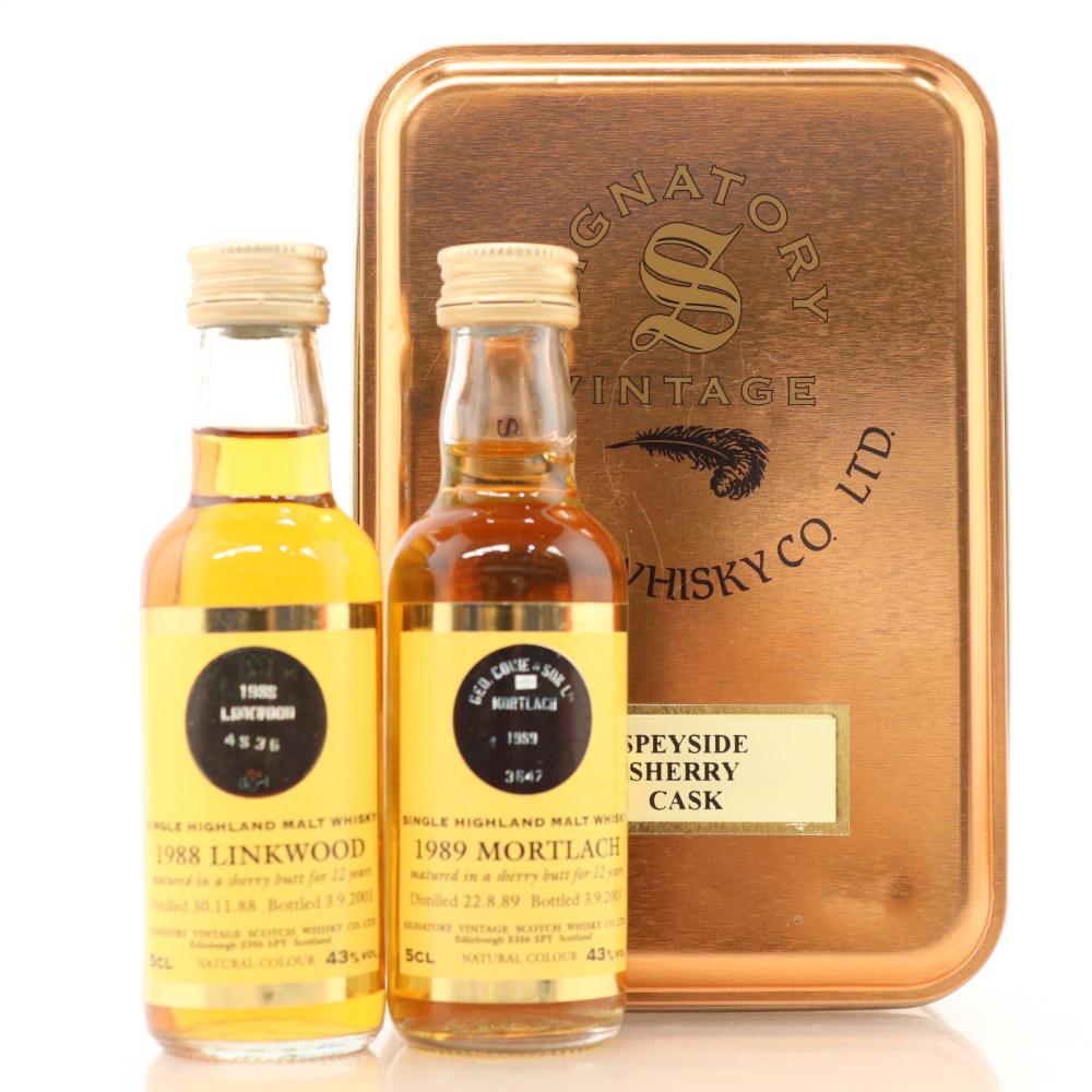 Signatory Vintage Speyside Sherry Cask Miniatures Gift Set 2 x 5cl / Linkwood and Mortlach