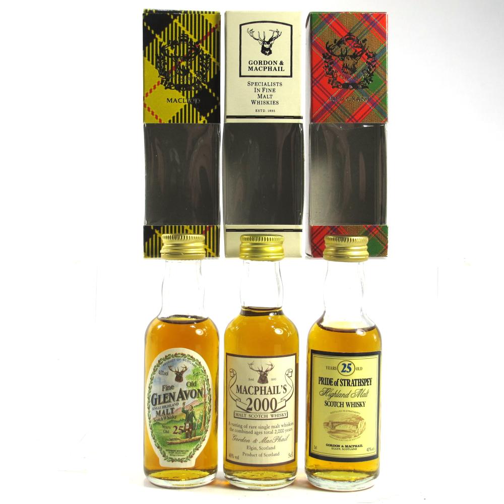 Gordon and MacPhail Miniature Selection 3 x 5cl / includes Glen Avon 25 Year Old