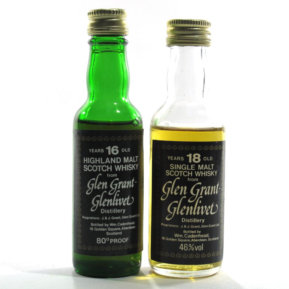 Glen Grant Cadenhead's Miniatures x 2