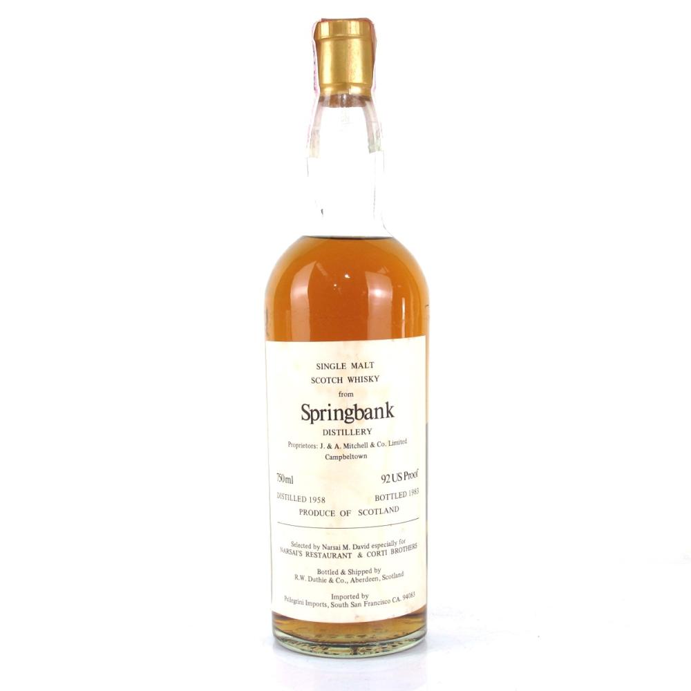 Springbank 1958 Duthie for Corti 75cl / US Import