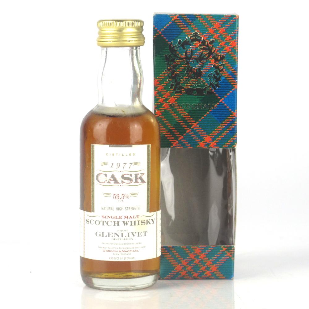 Glenlivet 1977 Gordon and MacPhail Cask Strength Miniture 5cl