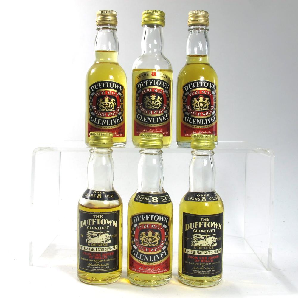 Dufftown 8 Year Old Miniature x 6 1970s/80s