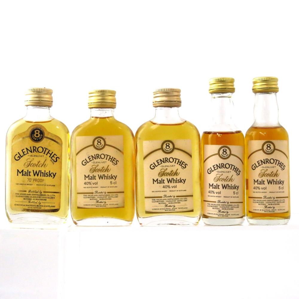Glenrothes 8 Year Old Gordon and MacPhail Miniatures x 5