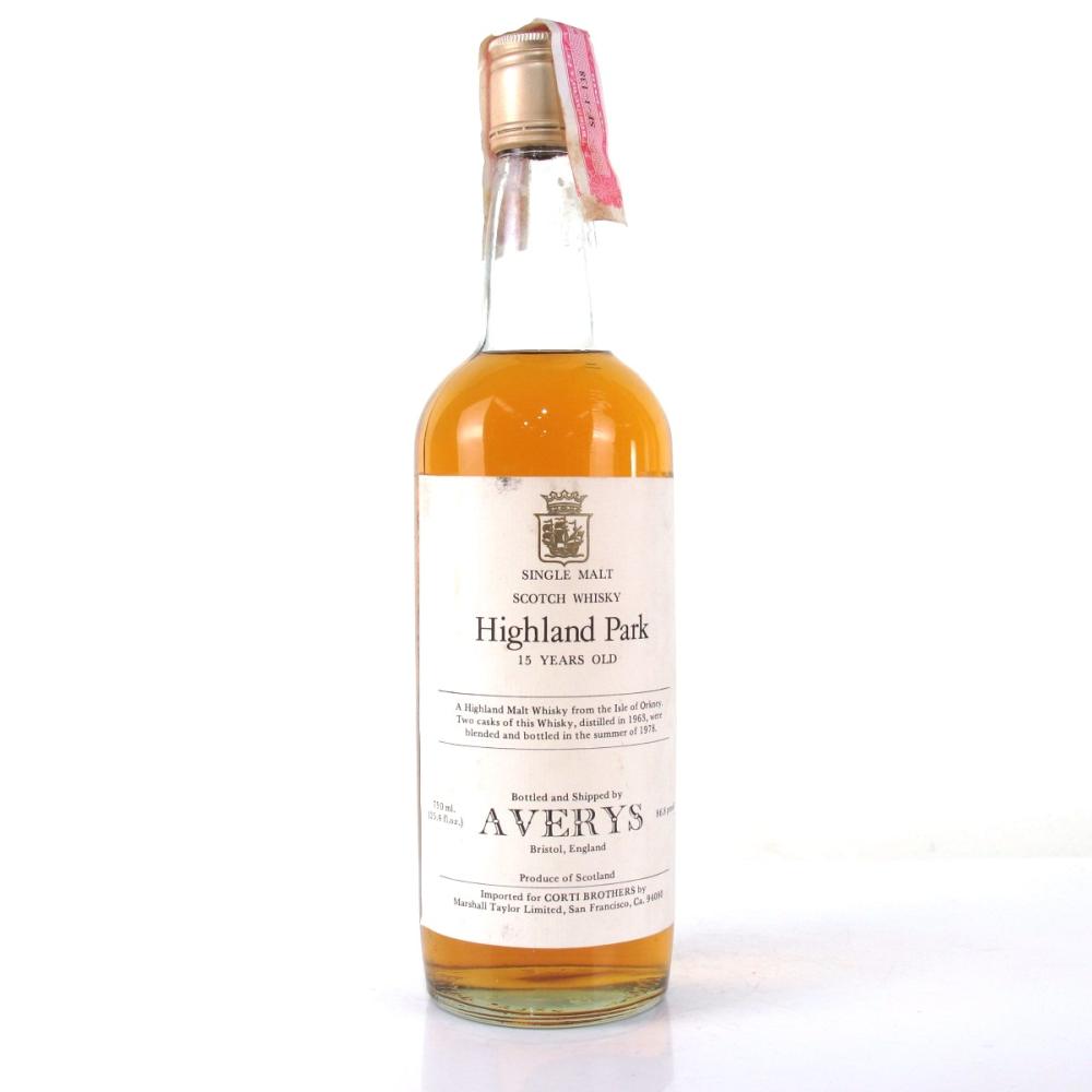 Highland Park 1963 Averys for Corti 15 Year Old / US Import