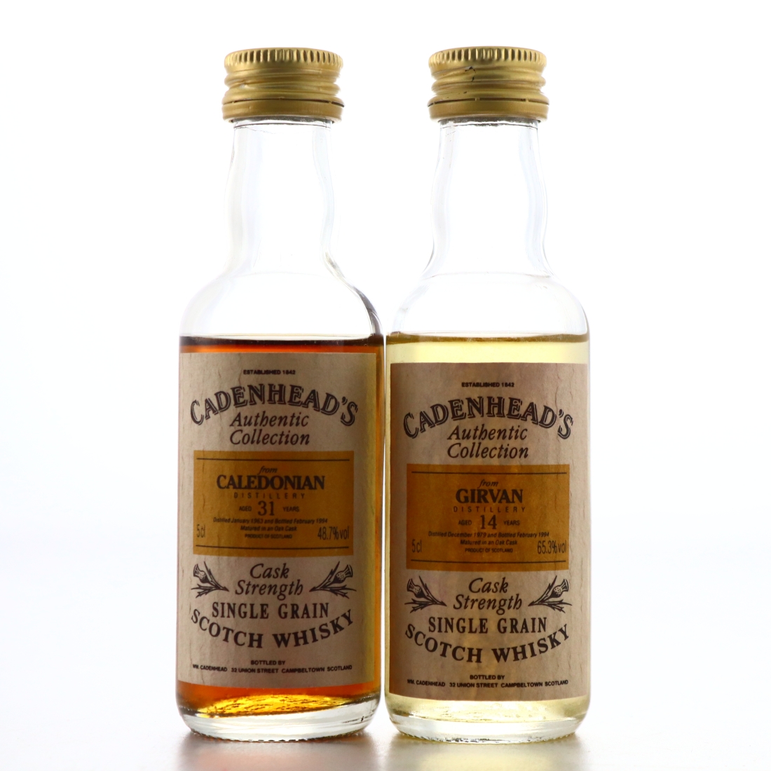 Caledonian & Girvan Cadenhead's Miniatures x 2