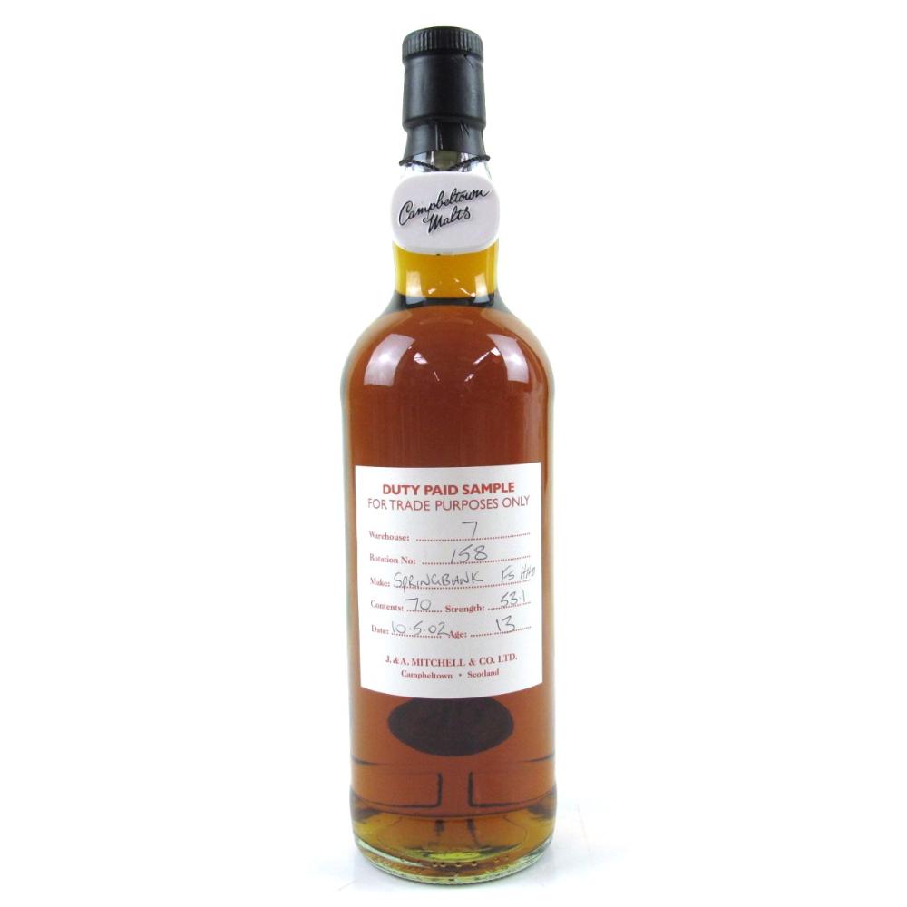 Springbank 2002 Duty Paid Sample 13 Year Old