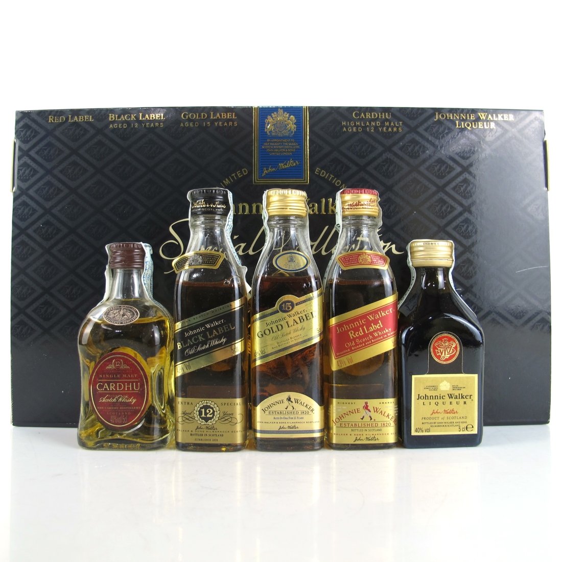 Johnnie Walker 500 Years Special Collection Miniatures 5 x 5cl