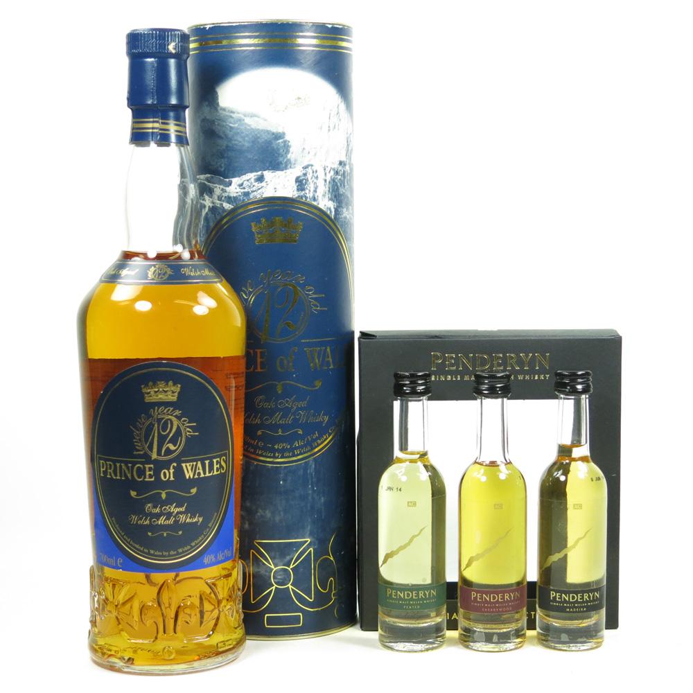 Prince of Wales 12 Year Old and Penderyn Miniature Gift Pack