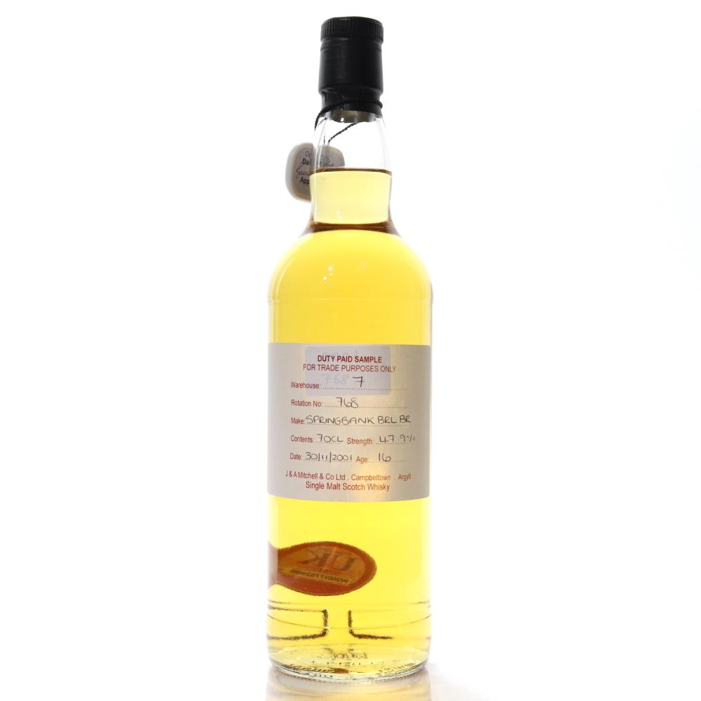 Springbank 2001 Duty Paid Sample 16 Year Old / Bourbon Barrel