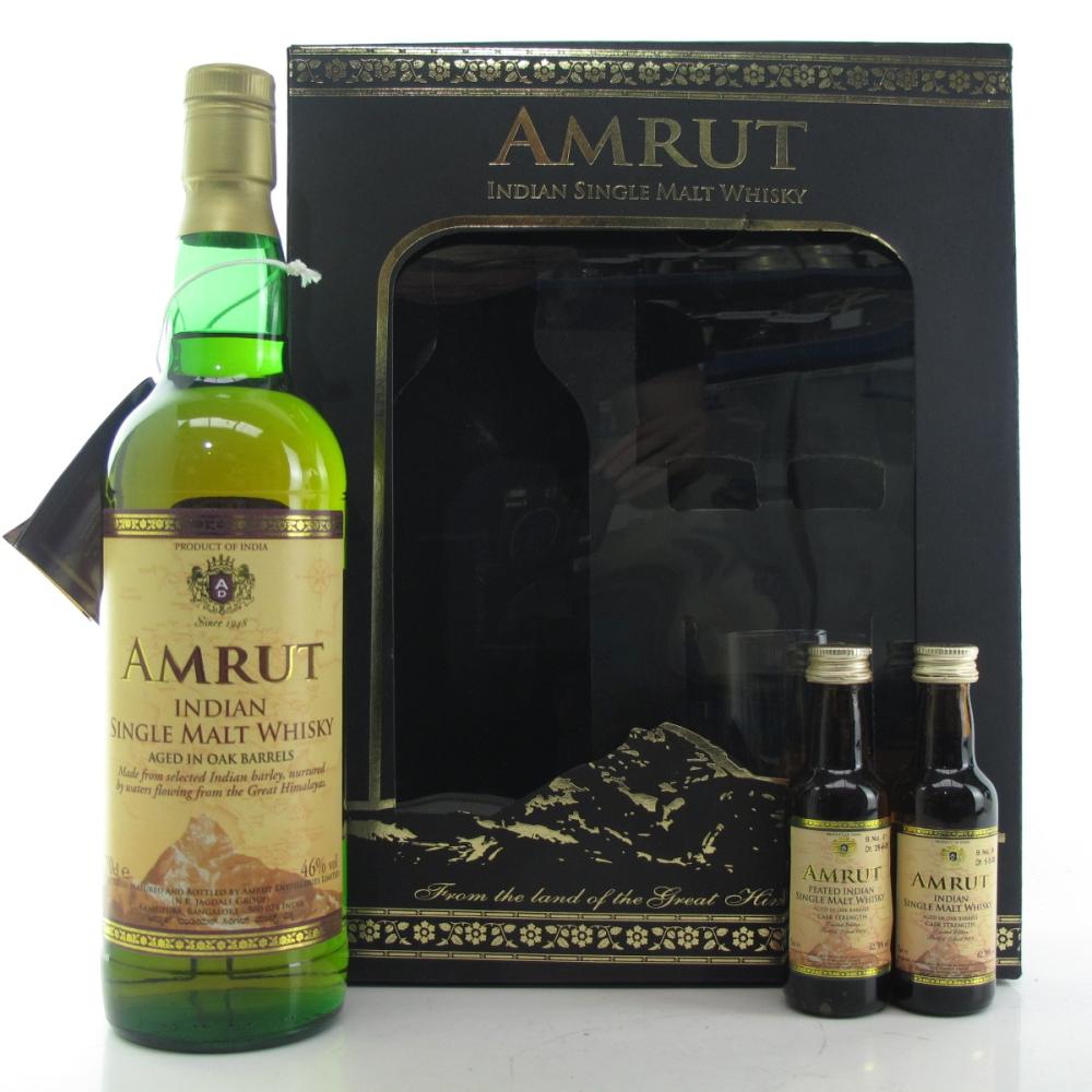 Amrut Single Malt Gift Pack / Including Miniatures and Glasses