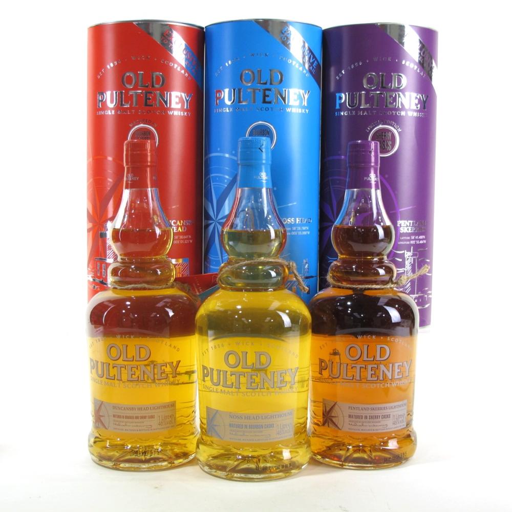 Old Pulteney Lighthouse Series / Pentland Skerries / Noss Head / Duncansby 3 x 1 Litre