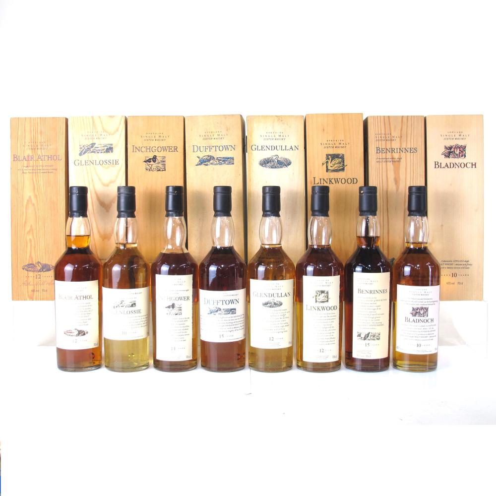 Flora and Fauna 8 Bottle Wooden Box Collection / Including Bladnoch