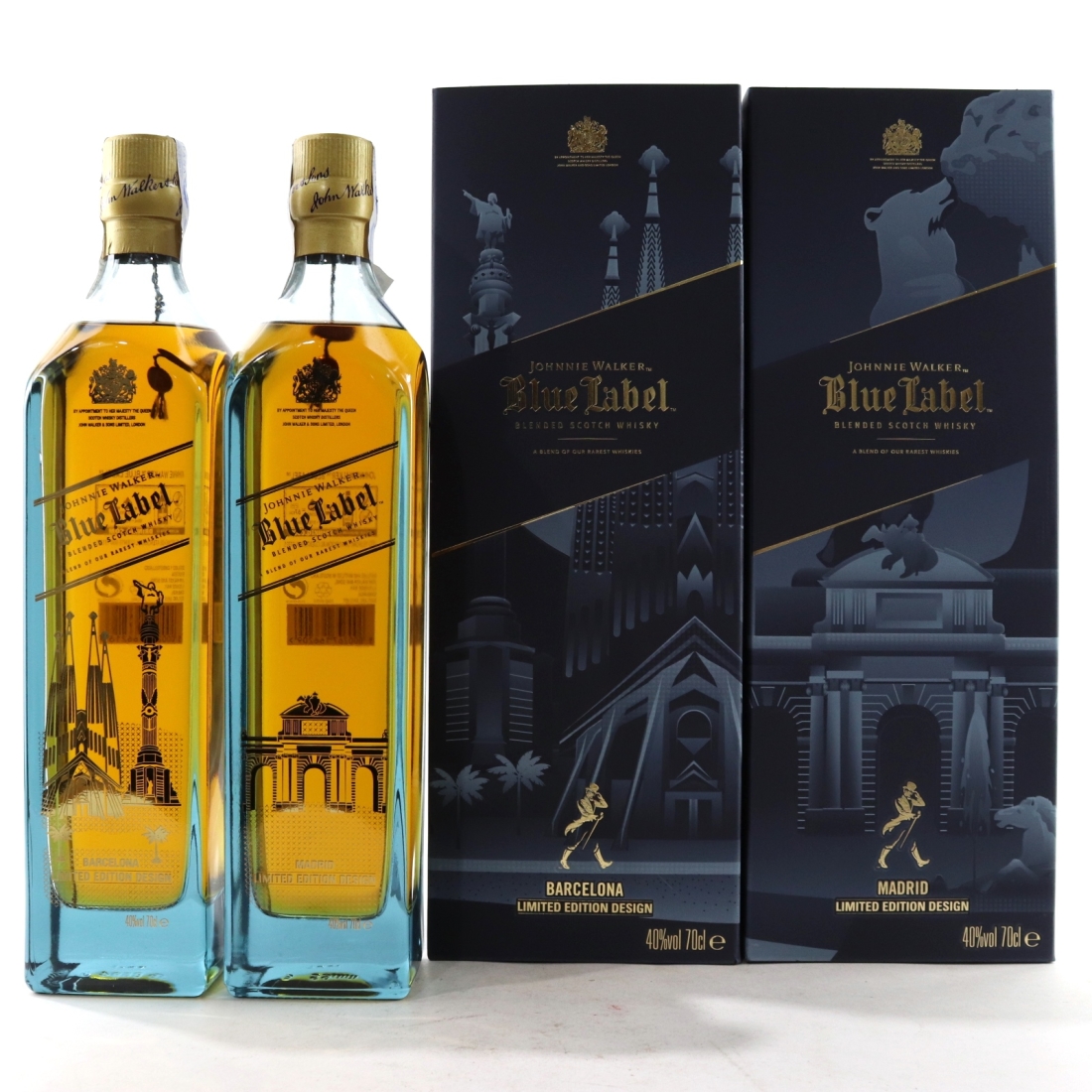 Johnnie Walker Blue Label Barcelona & Madrid Limited Edition x 2 70cl