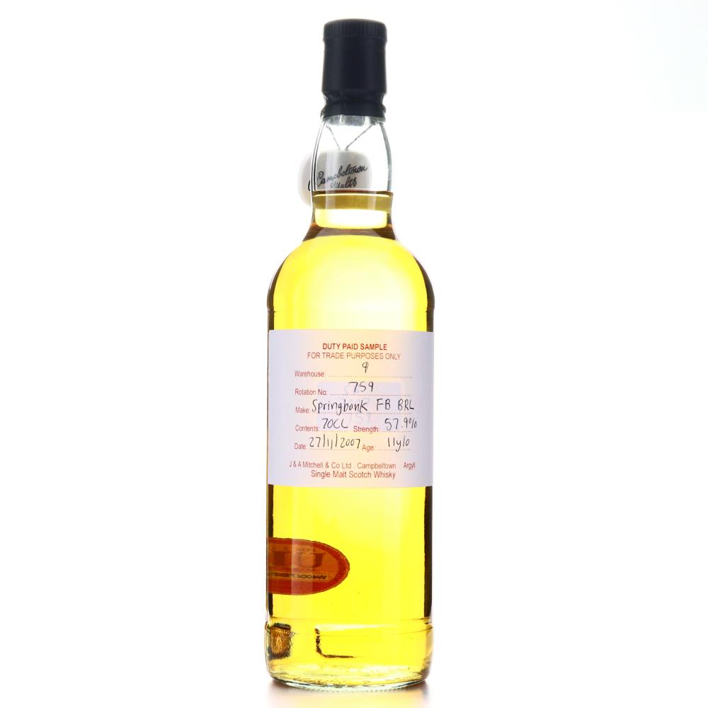Springbank 2007 Duty Paid Sample 11 Year Old / Fresh Bourbon Barrel